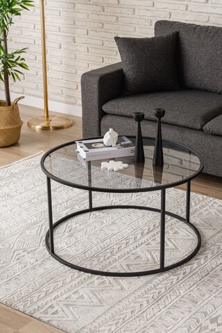 Masuta de cafea, Caliente, Startis 80, Negru / Fume