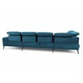 Coltar dreapta 6 locuri ELTAP, RT-40GO, Neviro, 350x201x77 cm, lemn/poliester, albastru deschis