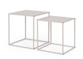 Set 2 masute de cafea Alrik, Bizzotto, 34x34x37 cm/38x38x41 cm, otel, bej