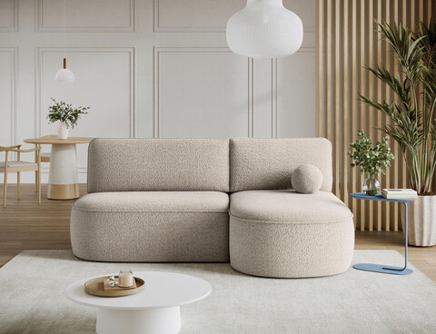 Coltar extensibil dreapta 3 locuri ELTAP, RT-18ROY, Livosa, 220x144x93 cm, lemn/poliester, bej inchis