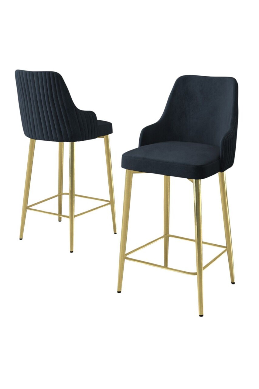 Set scaune de bar 6 piese, Hanah Home, Tera, Antracit / Aur — imaginea 2