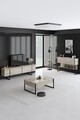 Comoda TV, Bexley, Luxe, Travertin / Negru