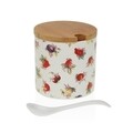 Zaharnita cu capac si lingurita Strawberry, Versa, 8 x 8 x 8 cm, ceramica