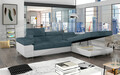 Coltar extensibil dreapta 4 locuri ELTAP, Armd-45, Armando, 289x203x85 cm, lemn/poliester, albastru/alb