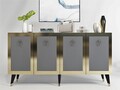 Consola, Olivia, Bare, 150x40x80 cm, PAL , Antracit / Aur