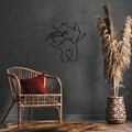 Decoratiune de perete, Love 7, Metal, Dimensiune: 72 x 71 cm, Negru