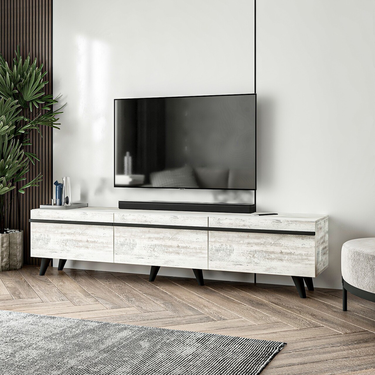 Comoda TV, Inarch, Amsterdam, 180x42x35 cm, PAL, Cristal - 1 | YEO