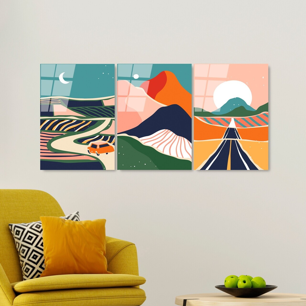 Tablou decorativ, UV-947, Dimensiune: 45 x 65 cm (3 bucăți), Multicolor — imaginea 3