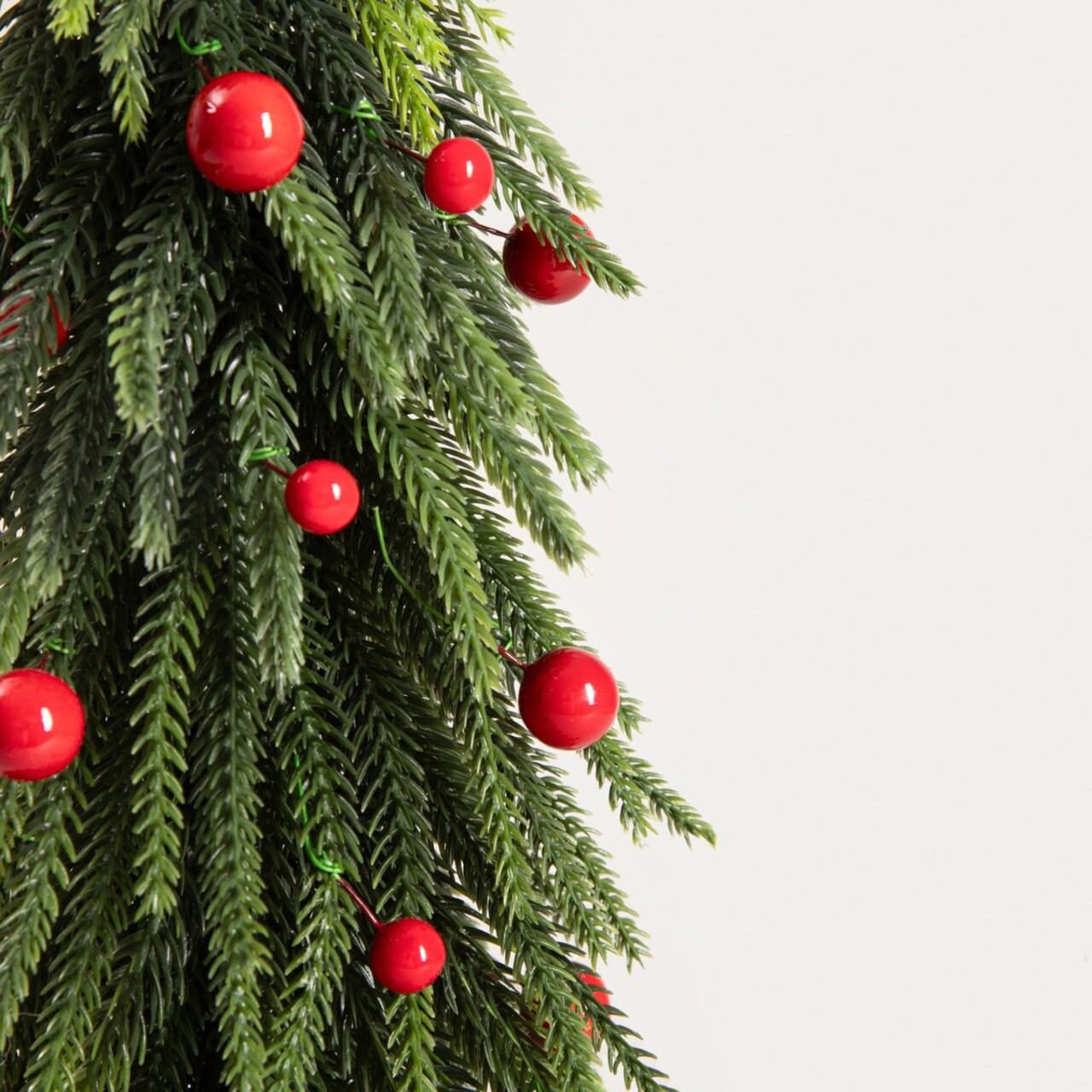 Brad artificial Bombs, Homla, 55 cm, plastic, verde/rosu - 1 | YEO