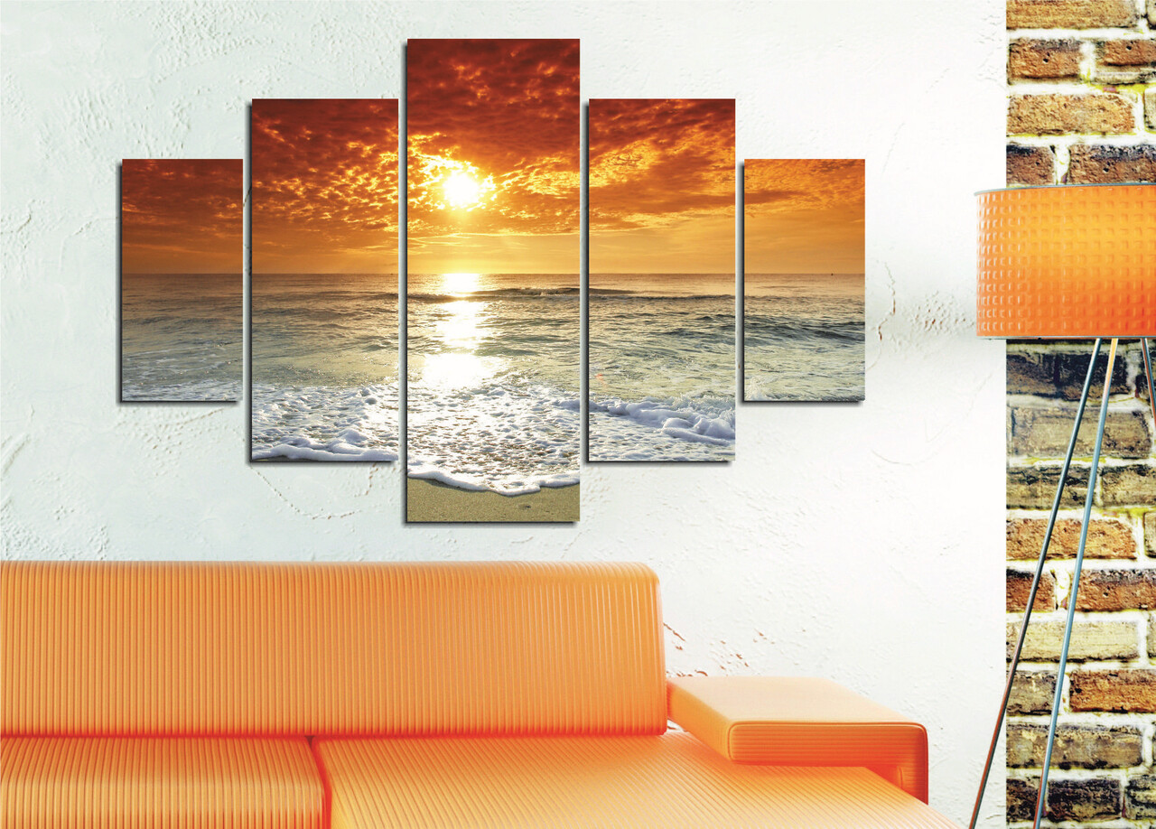 Set 5 tablouri decorative, ST063, 56 x 20 cm, Multicolor - view 2