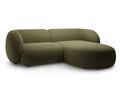 Coltar dreapta 2 locuri, Kate, Micadoni, 255x176x76 cm, catifea, verde