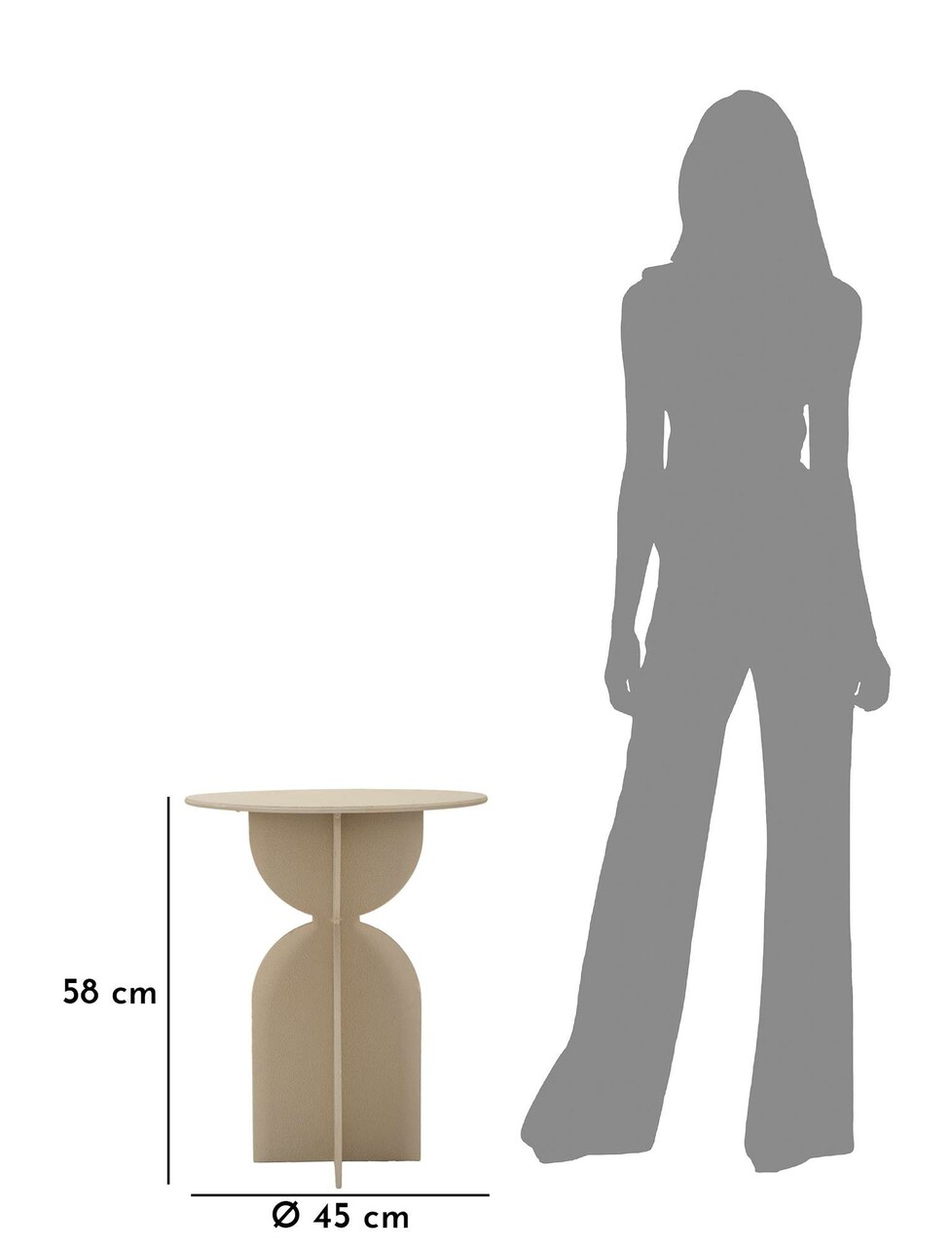 Masuta de cafea Dune, Mauro Ferretti, 45x58 cm, fier, crem - 2 | YEO