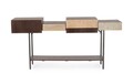 Consola Kibik, Bizzotto, 165x35x78 cm, lemn de mango/otel/piatra naturala, natural