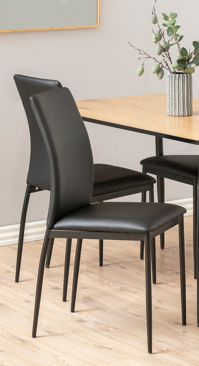 Scaun Demina, Actona, 43.5x53x92 cm, piele ecologica/otel, negru - view 4