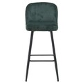 Scaun de bar Conrad, InArt, 45x55x100 cm, fier/catifea, verde