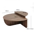 Set 2 masuta pentru cafea Podium, Neostill, 90x60x30 cm / 85x30x35 cm, maro