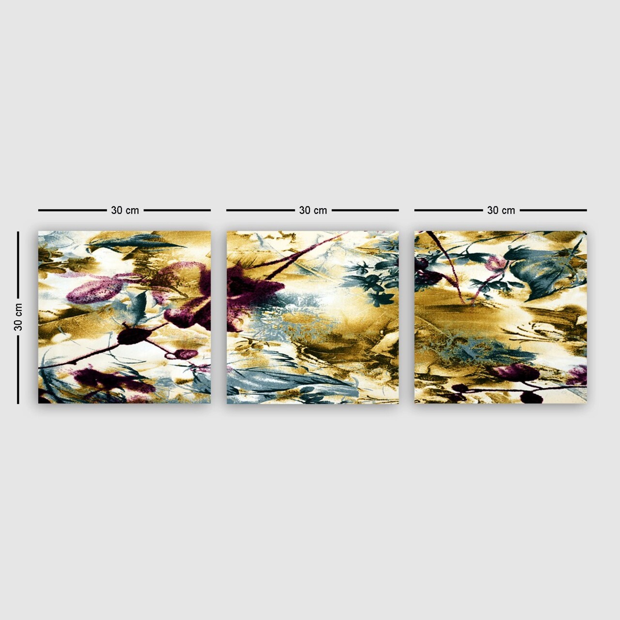 Set 3 tablouri decorative, P216207, Cadru: 100% LEMN (grosime: 3 cm), Multicolor - view 2