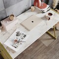 Birou Anemon, Hadley, 120x60x75 cm, PAL, alb/auriu