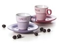 Set 6 cesti de cafea cu farfurii si lingurite, Coffee Time, Excelsa, 90 ml, ceramica, multicolor