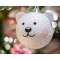 Glob Bear face and ears, Decoris, Ø8 cm, spuma, alb