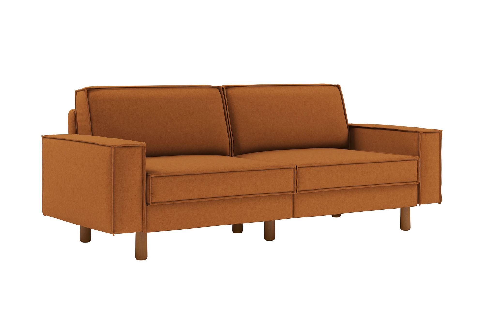 Canapea 3 locuri, Atelier del Sofa, 918CMF1233, Cadru: 100% OȚEL, Caramel / Nucă