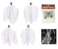 Set 4 decoratiuni de gradina Fantama si panza de paianjen decorativa, Halloween Ghost, 45 cm