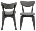 Scaun Roxby, Actona, 45x55x79.5 cm, poliester/lemn de cauciuc, gri