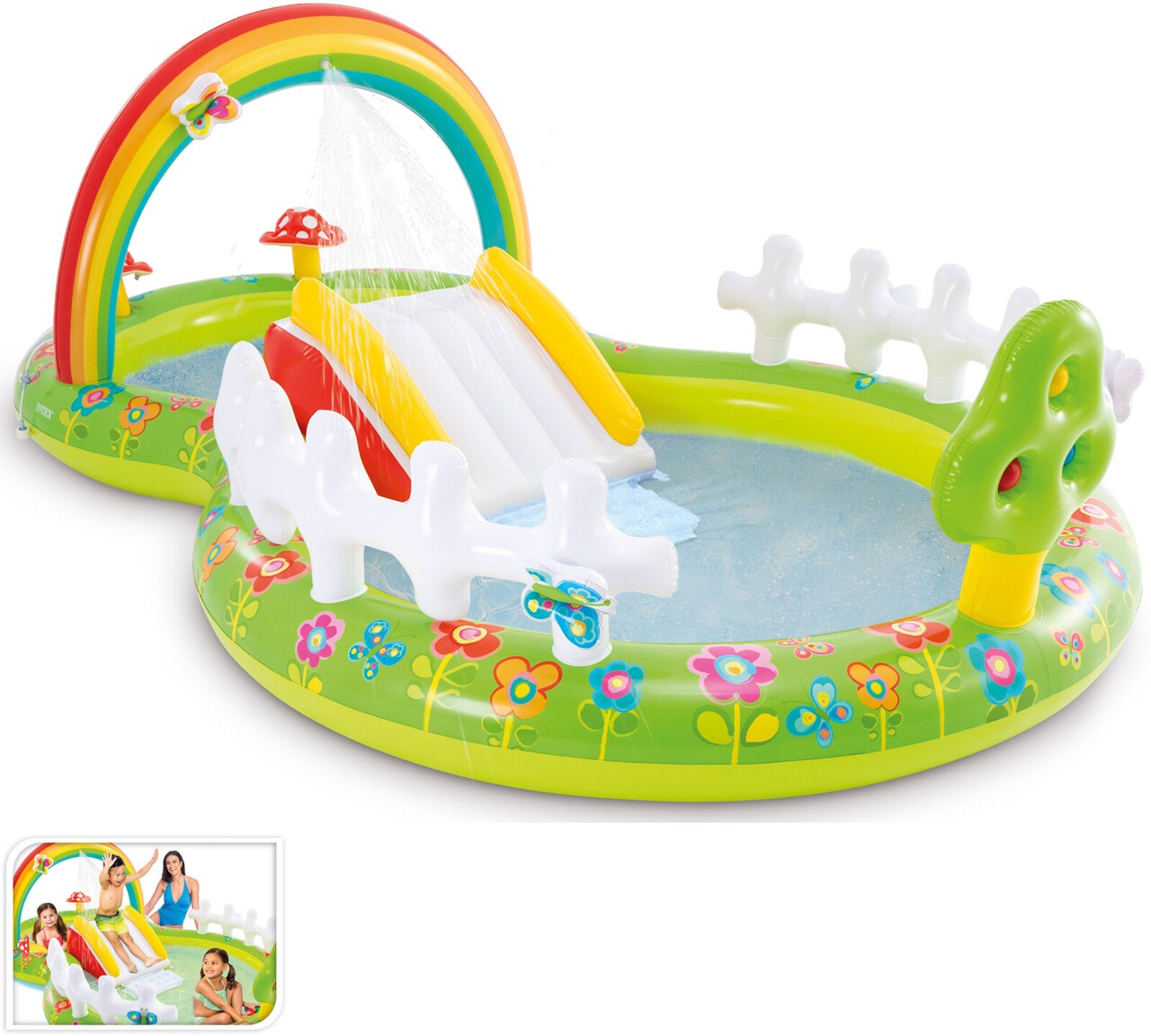 Piscina gonflabila pentru copii Fruit, 143 L, 191x152x58  cm, polivinil, multicolor - 2 | YEO