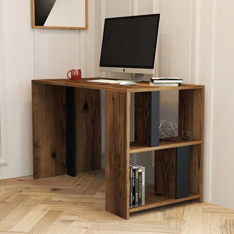 Birou, hommy craft, lima, 120x75.4x60 cm, nuc / antracit