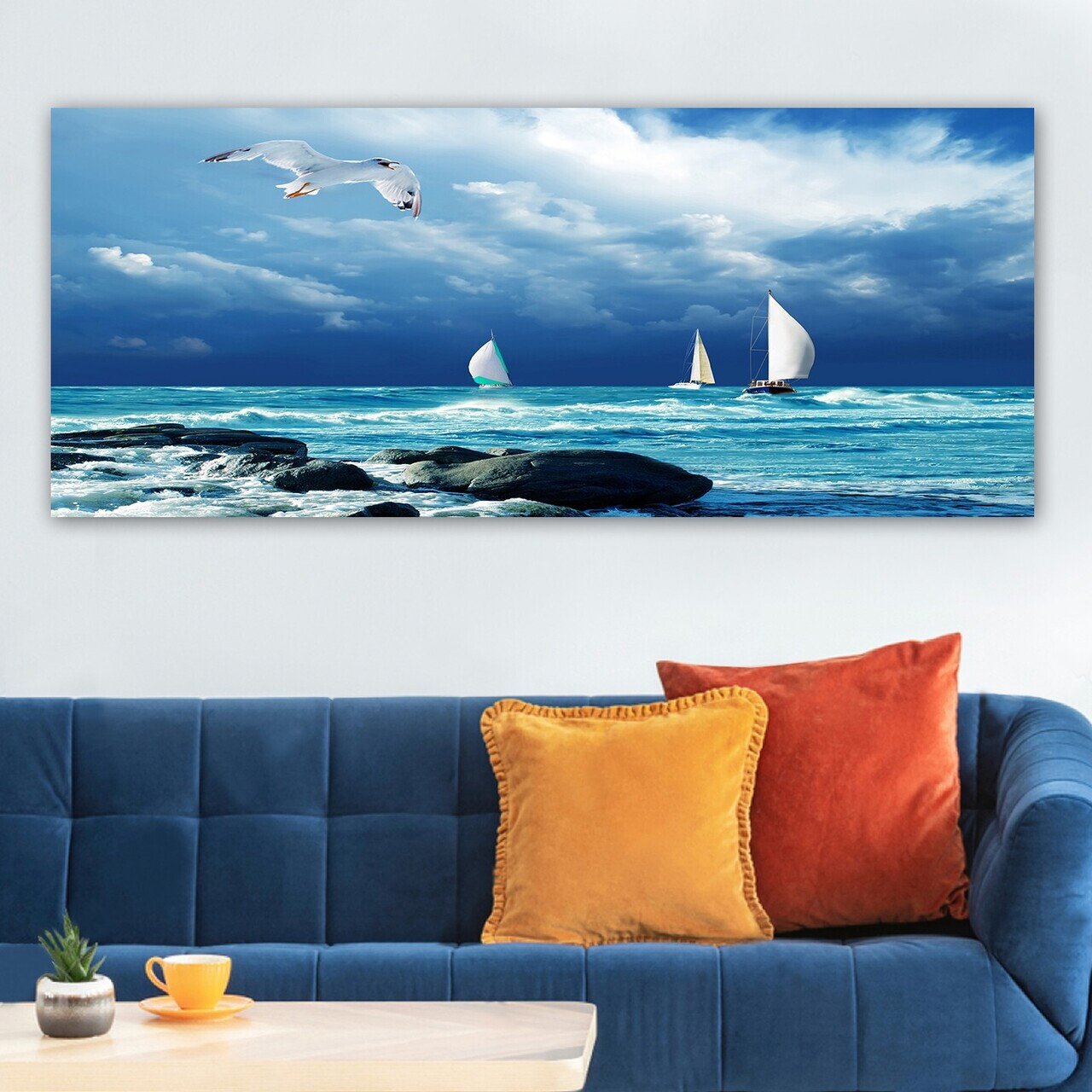 Tablou decorativ, YTY689686_50120, Canvas, Rama din lemn (grosime 3 cm), Multicolor