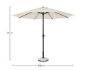 Umbrela pentru gradina/terasa Kalife, Bizzotto, Ø300 cm, stalp Ø46/48 mm, aluminiu/poliester, ecru