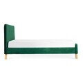 Pat tapitat Mikkel, Homla, 160x200 cm, metal/MDF/catifea din poliester, verde