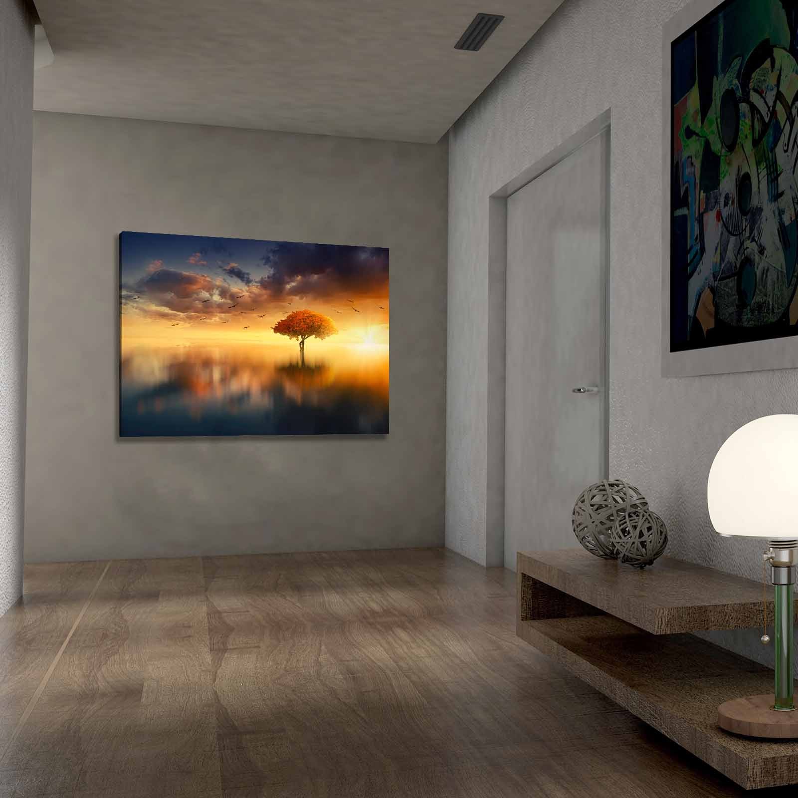 Tablou decorativ, 701002021C-049, PÂNZĂ DIN PIELE ÎNTOARSĂ, Lemn, Multicolor
