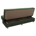 Canapea extensibila 3 locuri Romina, Pakoworld, 180x75x80 cm, catifea/lemn de plop, verde