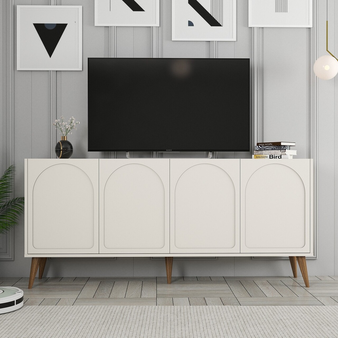 Consola, Hanah Home, Lyon 81, 180x81x35 cm, Crema/Nuca - view 6