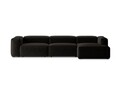 Coltar dreapta 4 locuri, Bergamo, Cosmopolitan Design, 344x152x70 cm, tesatura structurata, negru