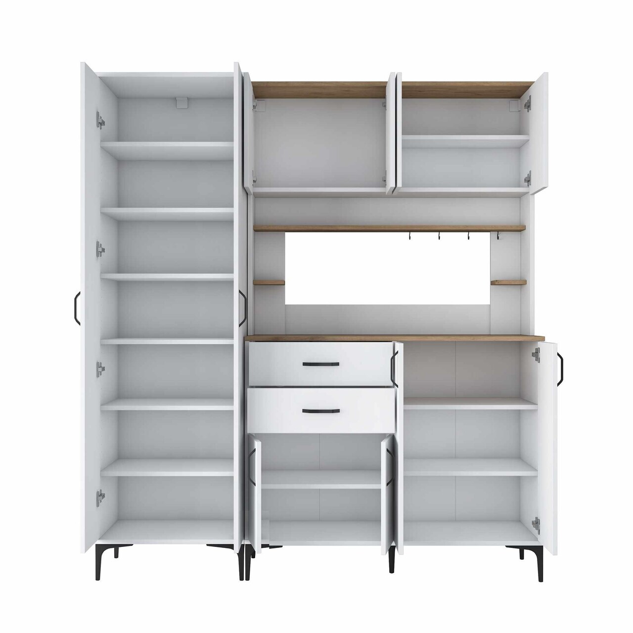Dulap multifunctional, Hanah Home, JE264, 180x204.2x45 cm, Alb/Maro — imaginea 9