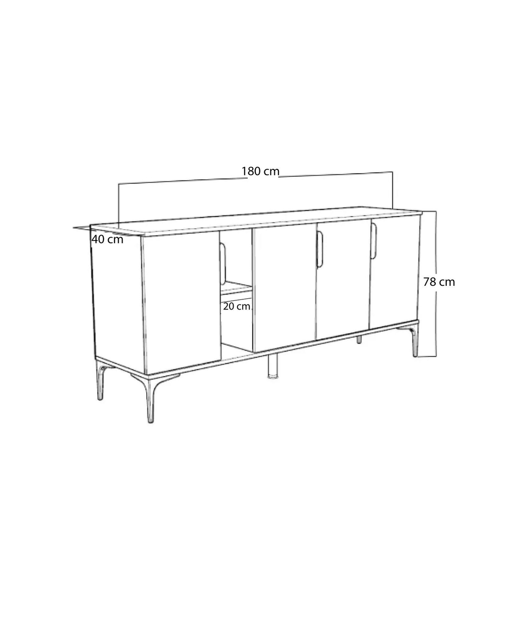 Consola, Hanah Home, Tarz, 180x79x40 cm, Stejar - view 6