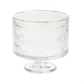 Platou servire Barrel, Homla, 20x20 cm, sticla, auriu/transparent