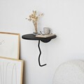 Raft de perete, Neostill, Leo, 35x35 cm, Lemn masiv, Negru / Antracit