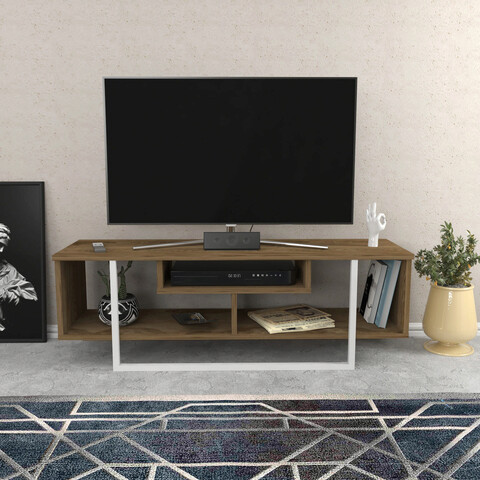 Comoda tv, retricy, asal 120, 120x35.2x40.2 cm, pal, oud stejar / alb