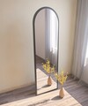 Oglinda decorativa, Siam, Emma, 50x160x2.2 cm, MDF , Negru