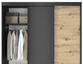 Dulap pentru haine ELTAP, Esville III, 180x60x220 cm, MDF/ABS, negru/stejar