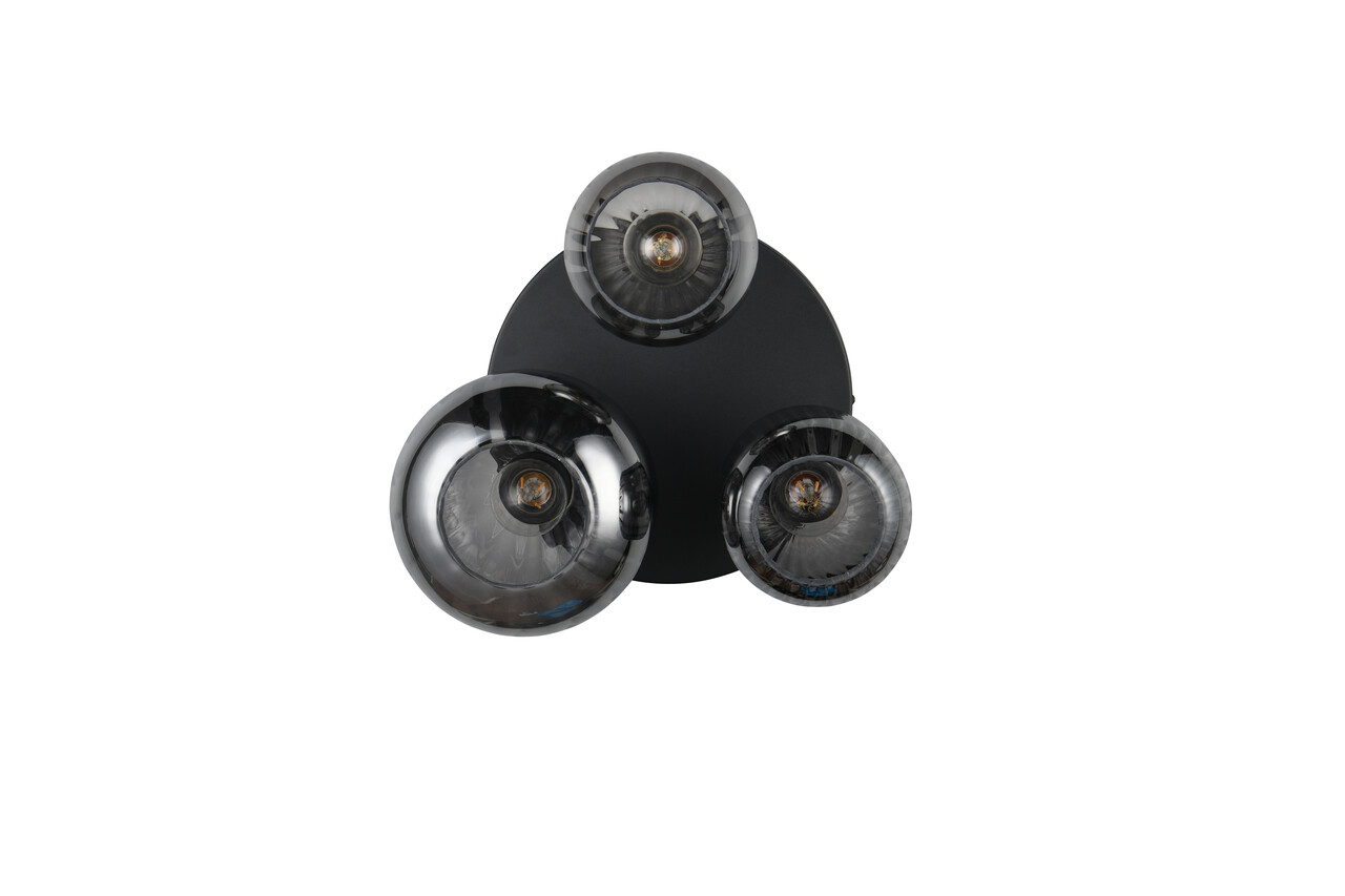 Plafoniera Diva, TRIO, 39x28.5 cm, 10W, 3x E27, metal, negru mat