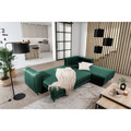 Coltar extensibil dreapta 4 locuri ELTAP, RT-35NU, Dalia, 289x190x95 cm, lemn/poliester, verde inchis