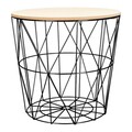 Masuta de cafea Scandi, Homla, 39x38 cm, metal/lemn, negru