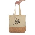 Sacosa de cumparaturi Love, Versa, 45 x 15 x 36 cm, textil, bej