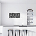 Decoratiune de perete, Decorative Panel 5, Metal, 100 x 48 cm, Negru