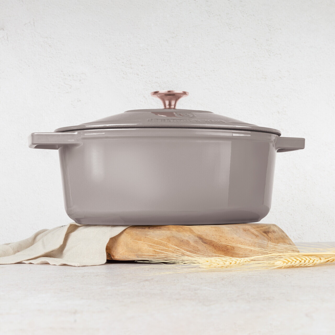 Tava cu capac Berlinger Haus, Taupe, 30x12 cm, 4.65 L, fonta, taupe - imagine 2