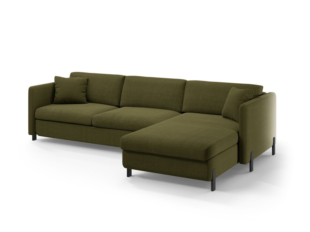 Coltar extensibil dreapta 4 locuri, Gloria, Micadoni Home, 266x170x88 cm, tesatura structurata, verde — imaginea 6